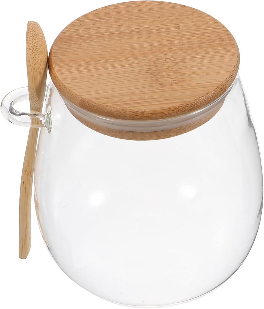 Healifty Glass Tea Canister Airtight Lid Storage Jar for Loose Tea Nuts Candy Multi- Supply