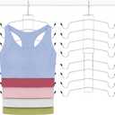 TOPIA HANGER 2 Pack Tank Top Hanger, 8 Layers Bra Hanger Space Saving, Sport Yoga Bras Holder, Closet Organizers and Storage for Camisoles Tank Tops Sports Yoga Bras Swimsuits, Silver CT79B