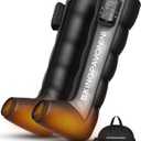 KingPavonini Cordless Leg Compression Massager with 5 Overlapping Chambers & 3 Foot Heat, 4500mAh Leg Massager for Circulation and Pain Relief, 19 Modes & 8 Intensities, Recovery Boots for Athletes
