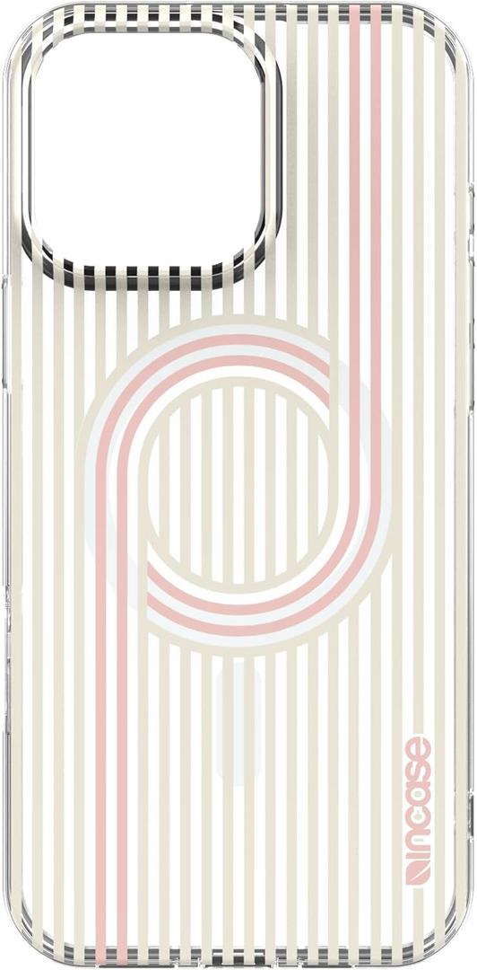 Incase Level Case for iPhone Slim MagSafe Compatible Apple iPhone Case 10 Ft Drop Protection, Protective Cover with Lanyard Loop, Sleek and Minimal Design (Lines Loops w/Pop Color, iPhone 16 Pro Max)