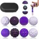 Magnetic Sensory Fidget Balls (8PCS), Weighted Magnet Balls Fidget Toys for Teens Adult ADHD Autism Anxiety, Quiet Stress Relief Office Desk Gadgets, Hand Therapy Sensory Toy Items Gift (Purple)