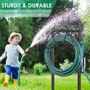 TomCare Garden Hose Holder 4 Spikes Garden Hose Reel Hose Stand Upgraded Water Hose Storage with Tool Hooks Garden Hose Hanger Organizer Holds 160ft Hoses for Outside Yard Lawn, Black