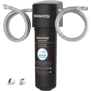 Waterdrop 10UA Under Sink Water Filter System, Reduces PFAS, PFOA/PFOS, Lead, Chlorine, Bad Taste & Odor, Under Counter Water Filter Direct Connect to Kitchen Faucet, NSF/ANSI 42 Certified, 8K Gallons (3.9"L x 3.6"W x 12.3"H, Black)