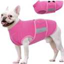 Nanaki Fleece Vest Cold Winter Sweatshirt, Soft Sweater Jacket, Adjustable Pullover, Warm Clothes, Fall Plush Coat for Dogs and Puppies (Large, RoseRed)
