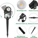 Outdoor Landscape Lighting, 4 Pack LED Outdoor Spot Lights with Transformers, 12V Warm White Low Voltage Landscape Lights IP65 Waterproof Plug in Spotlight for Yard House Pathway Tree Pools