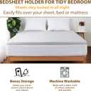 Fitted Bed Sheet Straps Bedroom Bed Sheet Holder Sheet Fasteners Keep Sheets in Place Elastic Sheet Strap Mattress Sheet Holders for All Mattress Sizes (Twin)