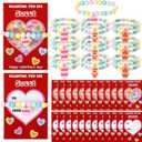 Valentines Day Gift Valentine's Day Candy Heart Bracelet and Plastic Candy Beads Jewelry Love Heart Charm for Gifts Exchange Party Favors