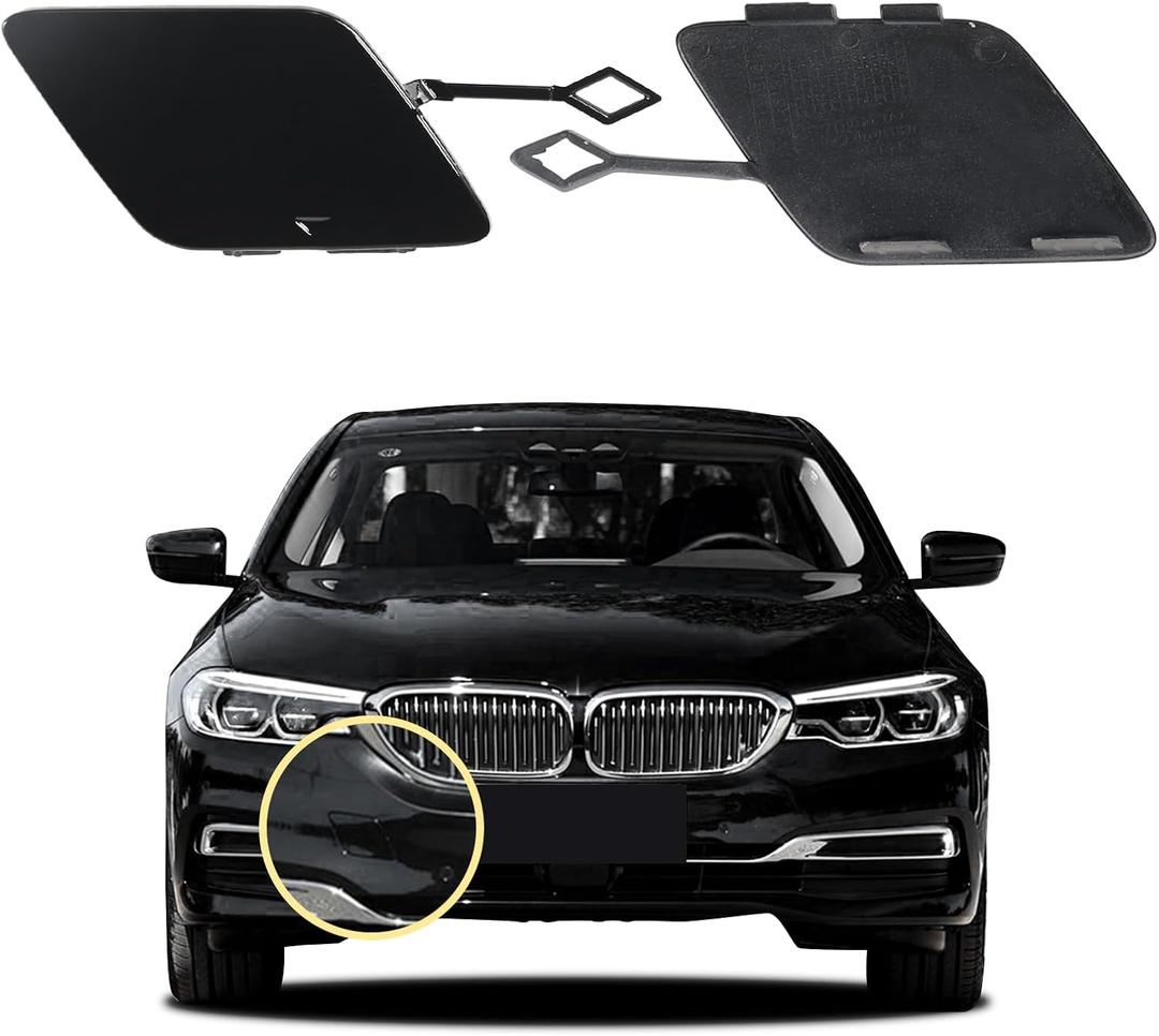Car Front Bumper Tow Hook Cover Compatible with Luxury Edition BMW 5 2017 2018 2019 2020 G30 G31 518 520 525 530 535 540 Trailer Cover Cap 51117427448 Small Lid Towing Eye Cap
