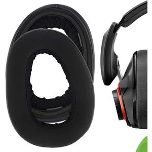 Geekria Comfort Hybrid Velour Replacement Ear Pads for Sennheiser GSP 600, GSP 601 GSP 602, GSP 670, GSP 500 Headphones Ear Cushions, Repair Parts with Video Guide (Black)