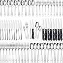 58-Piece Silverware Set Service for 10 - Stainless Steel Flatware Cutlery Set - Knives Forks and Spoons Utensil Sets for Home Kitchen Restaurant Hotel, Mirror Polished, Dishwasher Safe
