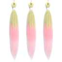Pre Stretched Braiding Hair Extensions 3 Packs 26 Inch Ombre light Green to Light Pink Braiding Hair Synthetic Braids Hair Extension for Women Hot Water Setting,(26Inch,FR-30)