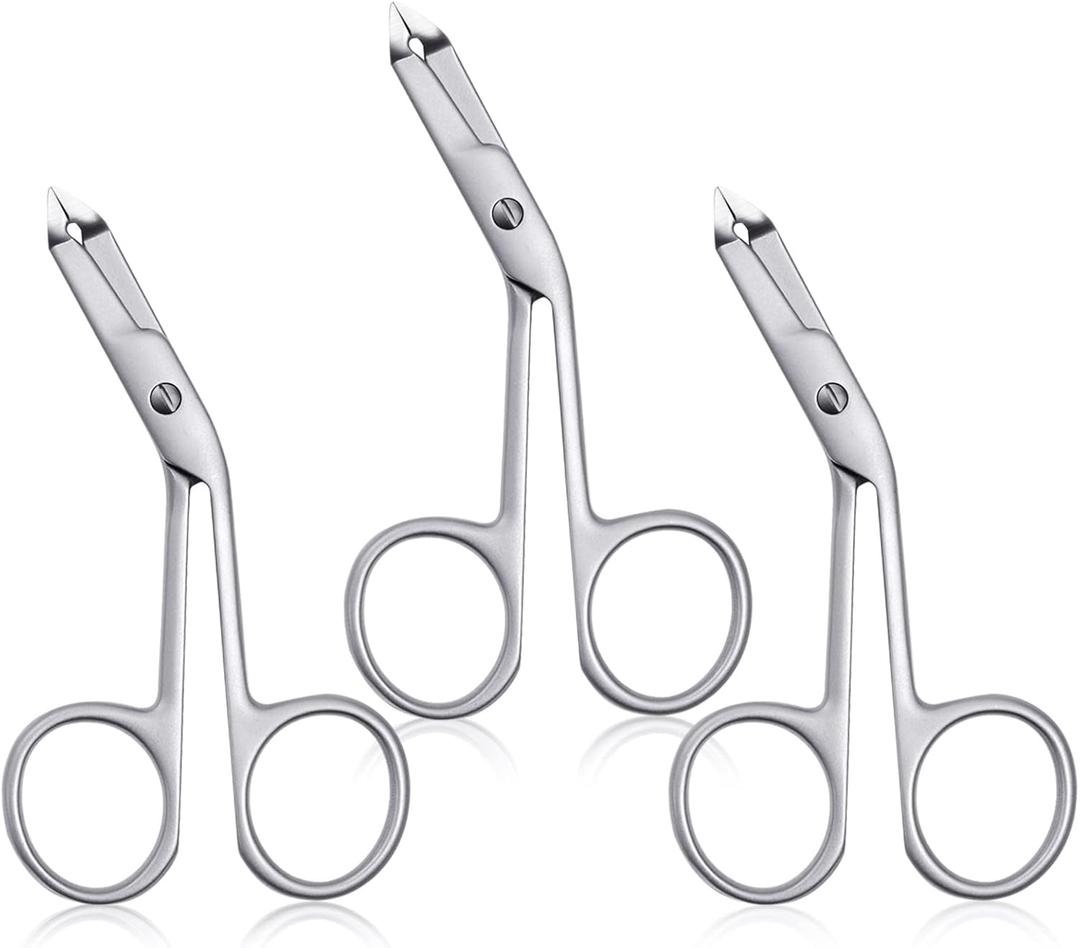 3pcs Stainless Steel Eyebrow Tweezers Handle Shaped Angled Tweezers Flat Tip Hair Plucker for Eyebrow Trimming and Shaping, Face Hair Tools for Women & Men