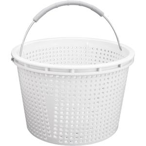 8" Pool Skimmer Basket for Inground Pool, Compatible with Pentair U-3 Skimmer Basket 08650-0007 and Hayward SP1070 Pool Basket, with Stainless Steel Handle, Built-in Brass Weight, Rubber Grip