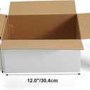 CRUGLA 12x9x6 Shipping Boxes 15 Pack, White Corrugated Cardboard Boxes with Side-Lock and Pre-Applied Double-Sided Tape, Easy Assemble Packing Mailer Boxes for Small Business Shipping