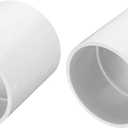 uxcell 2 Pcs PVC Pipe Fitting 2.5 Inch Coupling Adapter (Socket x Socket) for Furniture Grade DIY PVC Connection Garden Shelf, White