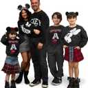Disney Mickey Mouse Toddler Girls French Terry Matching Family Sweatshirt Black/ Red 2T