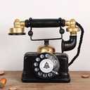 HoneyCare Retro Decorative Telephone Model, Vintage Antique Style Resin Rotary Phone Ornament for Home Office Decor, Steampunk & Victorian Style Statues, Photography Props, Housewarming Gift