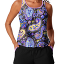 Summer Mae Blouson Women's Tankini Swimsuits Tummy Control Modest 2025 Two Piece with Sporty Pockets Bathing Suits, XL