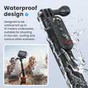 Remote Control Selfie Stick Rechargeable Waterproof 100CM Stretchable Compatible with Insta360/Gopro Action Camera and iOS Android Smartphone (Ball Head Three-Prong)