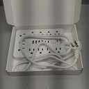 10 FT Flat Plug Surge Protector Power Strip,11 Multiple AC Outlets with 6 USB Ports (2 USB C), 6 Feet Extension Cord, 1250W/10A, One Touch Switch Button, White