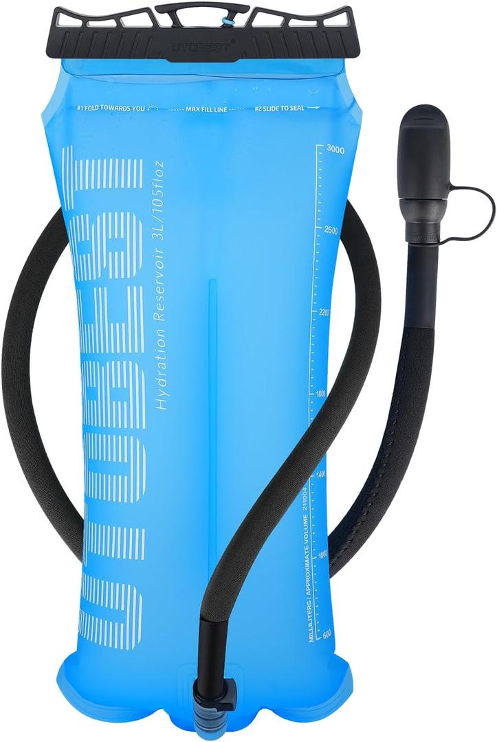 Hydration Bladder,TPU Water Bladder,Water Bladder for Hiking Backpack,BPA Free,Wide Opening,Leak-Proof,Water Reservoir for Hiking Cycling Camping Running (Blue-3L)