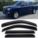 Tape-on Extra Durable Rain Guards Window Deflectors for Nissan Frontier 2022 2023 2024 Crew Cab, Window Visors Vent Deflector Sun Shades, Car Accessories, Smoke Tinted 4pcs