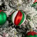 16 Pcs Traditional Classic Christmas Balls Ornaments for Xmas Tree, 80mm/3.15" Big Red and Green Christmas Decorations, Shatterproof Plastic Hanging Balls for Festivals Trees Decor