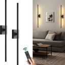 Battery Operated Wall Sconce Set of 2-5000mAh Rechargeable Wall Sconce with Remote Control, 3000K-6000K Dimmable Wall Lamp for Bedroom, Modern Wall Decor for Living Room, Bedroom