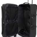 Kipling Spontaneous Softside Spinner Wheel Luggage, Integrated TSA Accepted Lock, Black Noir, Checked-Large,KI4193