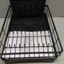 SNTD Dish Drying Rack for Kitchen Counter - Large Dish Rack with Drainboard, Rustproof Dish Drainer with Utensil Holder for Sink, Black