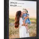 Display 20 x 24 Picture Frame Black. 1.57 Inch Wide Wood Grain Texture, Pictures 16 x 20 with Mat. Horizontal or Vertical Wall 20x24 Picture Frame.