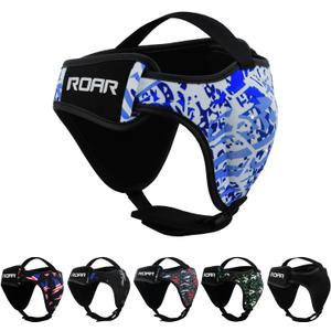ROAR-INT Wrestling Headgear Men BJJ Ear Guard Protection MMA Grappling Cauliflower Helmet (One Size, Lion (Pack-1))