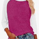 Womens 3/4 Sleeve Shirts Summer Crewneck T-Shirts Loose Basic Tops Cotton Blend Tops for Women, Medium