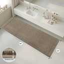 anllugs Bathroom Rugs, Non-Slip Bath Runner Rugs, 30" x 84", Brown