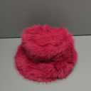 LA CARRIE Women's Fuzzy Wide Brim Faux Fur Bucket Hat Winter Warmer Fisherman Cap (Pink)