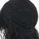 Topcosplay Mens 80s Black Mullet Wigs Male Hair Punk Heavy Metal Rocker Wig