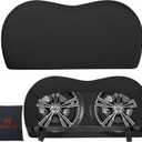 K-Musculo RV Tire Covers, Dual Axle Wheel Cover Heavy-Duty Leather, 2 Pack RV Wheel Cover Fits 27"-29" Dia Tires Double Buckles, Suitable for, RV, Truck, Trailer, Universal for All Seasons.(Black)