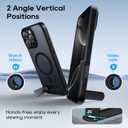 for iPhone 16 Pro 6.3-Inch with Magnetic Rotable Slim Kickstand Compatible with MagSafe Frosted Matte Shockproof Protective Phone Cover 6.3" 2024, Black