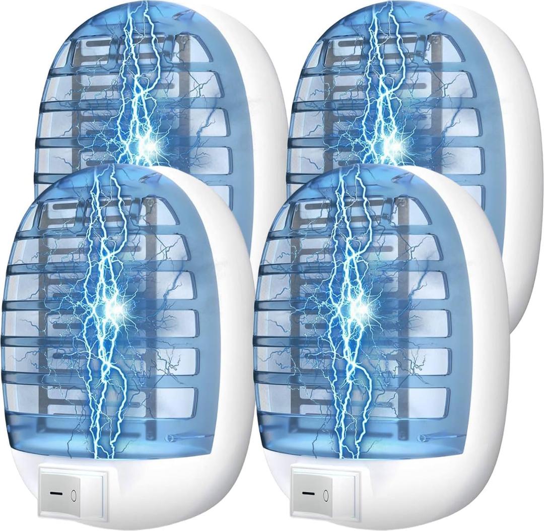 Bug Zappers Plug in Indoor, Electronic Fly Traps for Indoors, Insect Traps Mosquito Killer Mosquito Bug Repellent for Kids & Pets, Home, Kitchen, Bedroom, Baby Room, Office (4 Packs)