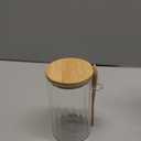 24 FL OZ Airtight Glass Jar with Bamboo Spoons Lids Overnight Oats Container Decorative Coffee Bar Food Storage Jar Cereal Nuts Salts Coffee Tea Flour Sugar Container Spice Jar