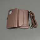 Strapurs Wallet Case Compatible with iPhone 16 Plus 6.7" RFID Blocking 10-Card Holder Soft PU Leather Magnetic Snap Shoulder Strap Zipper Pocket Phone Case Fit for iPhone 16 Plus - Rose Gold