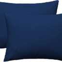 iMaylex Soft 100% Egyptian Cotton Zipper Pillow Case, Cozy and Lightweight Pillowcase, Set of 2, Navy Blue, Standard, 20" x 26"