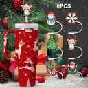 3 x Christmas Silicone Straw Topper Cup for Stanley Cup 30&40 oz Tumbler Accessories, Dust-Proof Cover Cap Toppers,0.4in/10mm Cute Straw Covers,Holiday Decor for Stocking Stuffers,Includes storage box (6 Pcs Christmas)