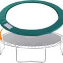 ExacMe Trampoline Pad Replacement 16 15 14 13 12 10 8 Foot, Waterproof Safety Spring Cover Round Frame Pad, No Hole for Pole (Green)