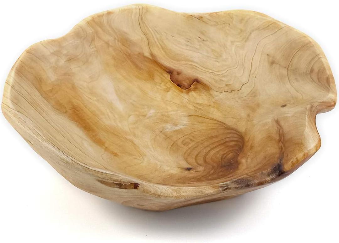 Wooden Fruit Salad Serving Bowl Hand-Carved Root Bowls Creative Living Room Real Wood Candy Bowl 8"-10"