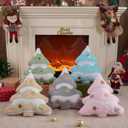 Lanpn Christmas Tree Pillows Set of 2, Christmas Decoration Star Clouds Winter Soft Cute 3D Shaped Xmas Tree Throw Cushion for Sofa Bedroom Xmas Decor (18x16 inch, Blue)