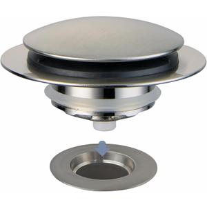 Brushed Bathtub Drain Stopper, Universal Pop Up Bath Drain, Hidrop Tip Toe Tub Drain Stopper, Conversion Kit Assembly, Replaces Lift and Turn, Tip-Toe and Trip Lever drains for Tub, EZ Install (Brushed)