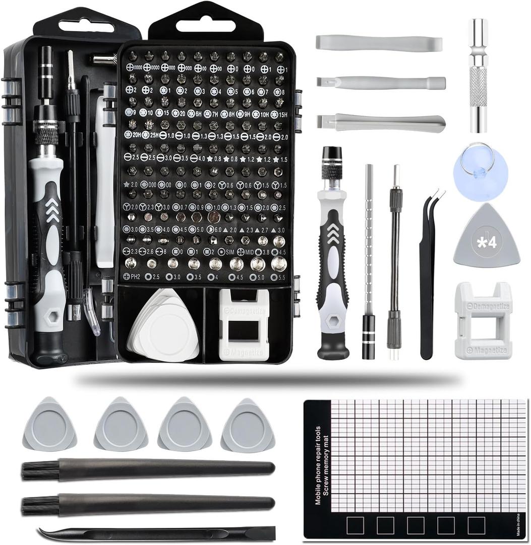 Precision Screwdriver Kit, 130-in-1 Electronics Repair Tool Set Fast Repair Kits for Phone, Computer, Laptop, Camera (Black)