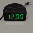 Digital Alarm Clock Radio for Bedroom with AM/FM Radio, Earphone Port, Easy to Read 1.4 LED Digits, Preset, Sleep Timer, Dimmer, Snooze and Battery Backup, Plug-in/Battery Powered