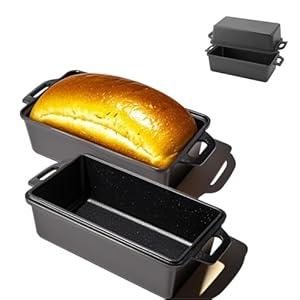 YURTKUMAS 9x5 Inch Cast Iron Loaf Pan with Lid - 2 Piece Set | Even Heat Distribution Bread Baking Pan for Homemade Bread, Cake, Meatloaf| Oven/ Stove Safe | Heavy-Duty Non-Stick Pans for Kitchen